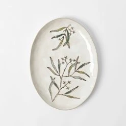 Morgan & Finch Eucalypt Dining - Ivory Green -Morgan & Finch Shop M F Eucalypt Oval Platter Ivory Green 20947801 1