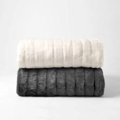 Morgan & Finch Faux Fur Throw - Dark Grey -Morgan & Finch Shop M F Faux Fur Throws W20 106466 R 2