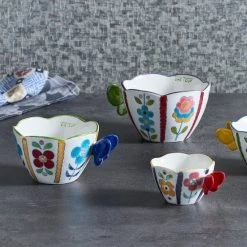 Morgan & Finch Florentino Measuring Cup Set Of 4 - Blue/Red/Green/Yellow -Morgan & Finch Shop M F Florentino Measuring Cup S4 Blu Red Green Yel 17677701 cb