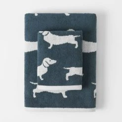 Morgan & Finch Frankie Towel 7 Morgan & Finch Frankie Towel -Morgan & Finch Shop M F Frankie Dog Towels Slate Blue Ivory 213784 R 2