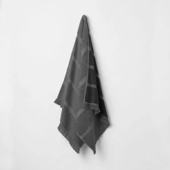 Morgan & Finch Inca Towel - Grey 12 Morgan & Finch Inca Towel - Grey -Morgan & Finch Shop M F Inca Reversible BT Granite Grey 21374502 4 1