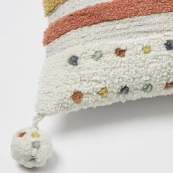 Morgan & Finch Kota Tufted Cushion - Multi Colour -Morgan & Finch Shop M F Kota Tufted Cushion Multi Colour 60x40cm 20975501 Detail 3