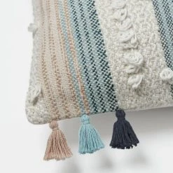 Morgan & Finch Lima Cushion - Blue Brick -Morgan & Finch Shop M F Lima Textured Cushion Blue Brick 60x40cm 20236101 Detail 1