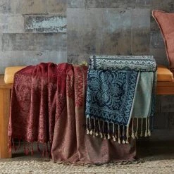 Morgan & Finch Maple Throw - Burgundy -Morgan & Finch Shop M F Maple Throws 102934 R 2