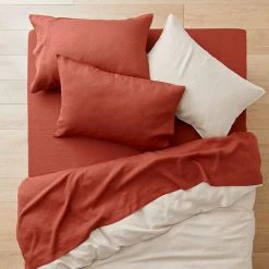 Morgan & Finch Milano Linen Sheet Set - Henna -Morgan & Finch Shop M F Milano Henna SS SI 3