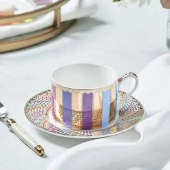Morgan & Finch Carnival Stripe Dining -Morgan & Finch Shop M F Miss Carnival Stripe Tea Cup Saucer 20451801 cb 1