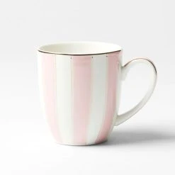Morgan & Finch Miss Stripe Tea Set - Pastel Pink -Morgan & Finch Shop M F Miss Stripe Mug Pastel Pink 19230403 1