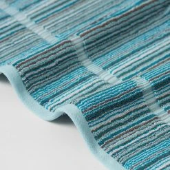 Morgan & Finch Montauk Towel - Teal Multi -Morgan & Finch Shop M F Montauk Stripe Towels Teal Multi 181821 R Detail
