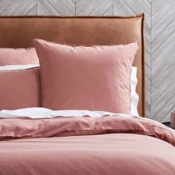 Morgan & Finch Olsen Linen/Cotton Quilt Cover - Brick -Morgan & Finch Shop M F Olsen Brick Euro 1