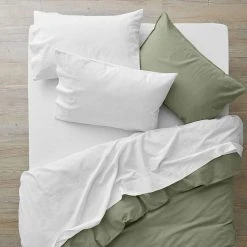 Morgan & Finch Olsen Linen/Cotton Sheet Set - White -Morgan & Finch Shop M F Olsen White SS SI 6