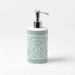 Morgan & Finch Orissa Bathroom Accessories -Morgan & Finch Shop M F Orissa Soap Dispenser Teal 20226201 1