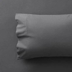 Morgan & Finch Flannelette Sheet Set - Charcoal -Morgan & Finch Shop M F PLAIN DYE CHARCOAL Pillow SI