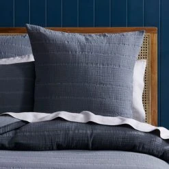 Morgan & Finch Ramsay Quilt Cover - Slate Blue -Morgan & Finch Shop M F Ramsay Slate Blue Euro