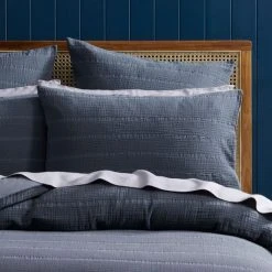 Morgan & Finch Ramsay Quilt Cover - Slate Blue -Morgan & Finch Shop M F Ramsay Slate Blue Pillow