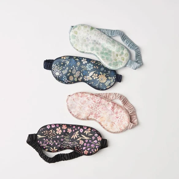 Morgan & Finch Silk Print Eye Mask - Green Print 4 Morgan & Finch Silk Print Eye Mask - Green Print - Image 2