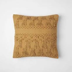Morgan & Finch Zanzibar Tassel Cushion - Mustard