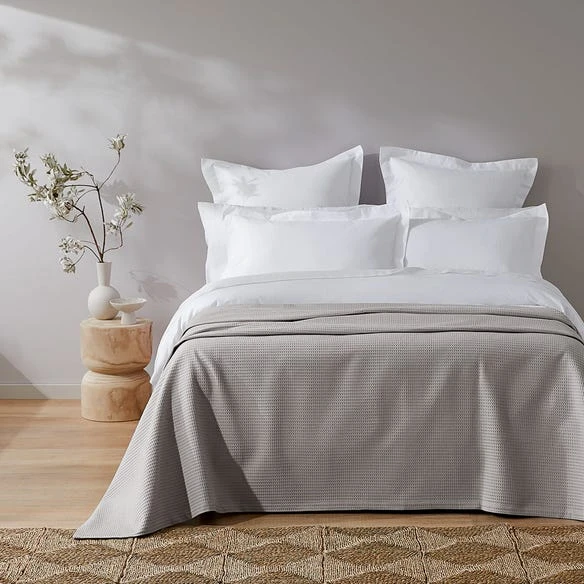 Morgan & Finch Harvey Cotton Blanket - Stone 4 Morgan & Finch Harvey Cotton Blanket - Stone - Image 2