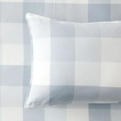Morgan & Finch Lincoln Brushed Cotton Quilt Cover - Blue Check -Morgan & Finch Shop M F Lincoln Blue Detail 2012 ECOM 5