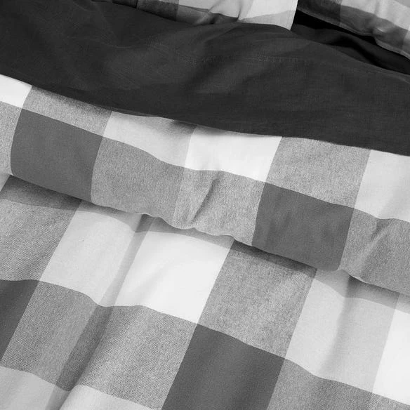 Morgan & Finch Lincoln Brushed Cotton Quilt Cover - Charcoal Check 8 Morgan & Finch Lincoln Brushed Cotton Quilt Cover - Charcoal Check - Image 6