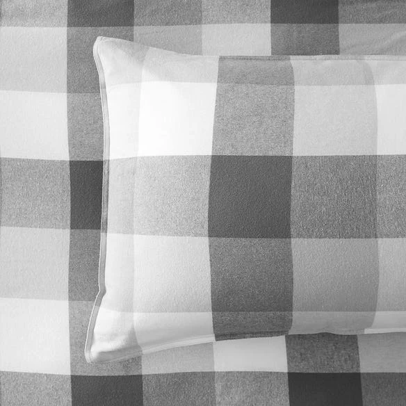 Morgan & Finch Lincoln Brushed Cotton Quilt Cover - Charcoal Check 4 Morgan & Finch Lincoln Brushed Cotton Quilt Cover - Charcoal Check - Image 2