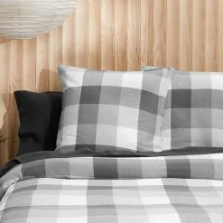 Morgan & Finch Lincoln Brushed Cotton Quilt Cover - Charcoal Check 12 Morgan & Finch Lincoln Brushed Cotton Quilt Cover - Charcoal Check -Morgan & Finch Shop M F Lincoln Charcola Euro003 ECOM 1
