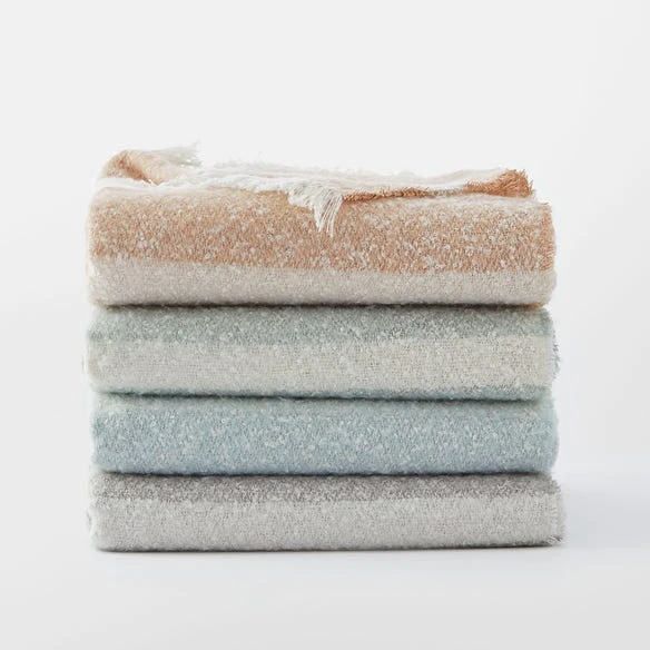 Morgan & Finch Reid Striped Brushed Throw - Grey 4 Morgan & Finch Reid Striped Brushed Throw - Grey - Image 2