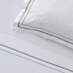 Bed & Bath Cambridge 800 TC Egyptian Cotton Sheets - White Silver