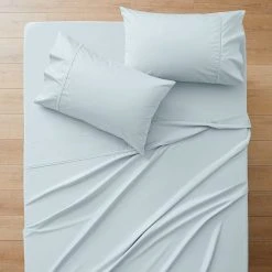 Morgan & Finch Carlson Royale 600 TC Egyptian Cotton Sheet Set - Pale Blue -Morgan & Finch Shop M F S23 Carlson Royale Pale Blue SS SI 8