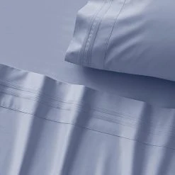 Morgan & Finch Caton 500 TC Bamboo/ Cotton Sheet Set - Chambray -Morgan & Finch Shop M F S23 Caton Chambray SS Detail SI 7