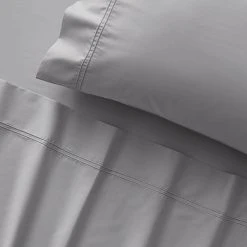 Morgan & Finch Superior 330 TC Cotton Sheet Set - Silver -Morgan & Finch Shop M F S23 Superior Silver SS Detail SI 8