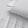 Morgan & Finch Supreme 250 TC Egyptian Cotton Sheets - Silver -Morgan & Finch Shop M F S23 Supreme Silver SS Detail SI 15