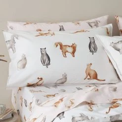 Morgan & Finch Cheshire Cats Flannelette Quilt Cover Set -Morgan & Finch Shop M F W23 Cheshire Cats FQ CS Pillow ECOM