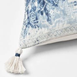 Morgan & Finch Piper Tassel Cushion - Ivory/Blue 9 Morgan & Finch Piper Tassel Cushion - Ivory/Blue -Morgan & Finch Shop blue2 1