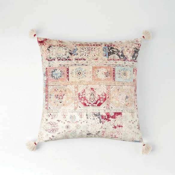 Morgan & Finch Piper Tassel Cushion - Ivory/Red 3 Morgan & Finch Piper Tassel Cushion - Ivory/Red