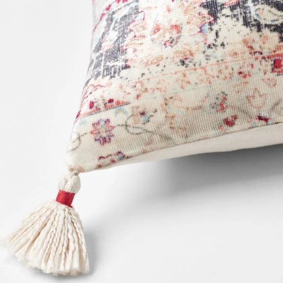 Morgan & Finch Piper Tassel Cushion - Ivory/Red 5 Morgan & Finch Piper Tassel Cushion - Ivory/Red - Image 3